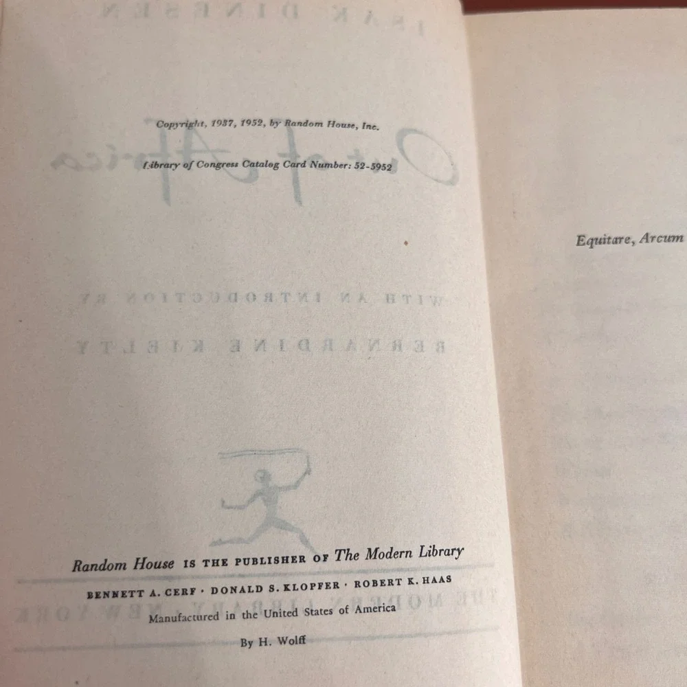 Out of Africa Isak Dinesen Modern Library 1952 Hardcover Green Cloth Vtg Book